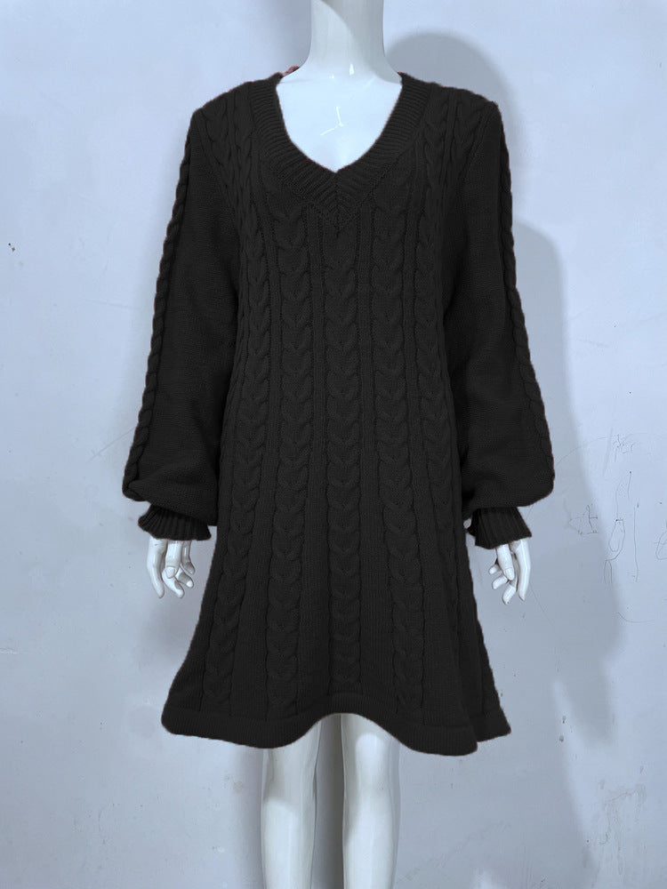 Cable Knit Bodycon Knitted Sweater Dress for Women